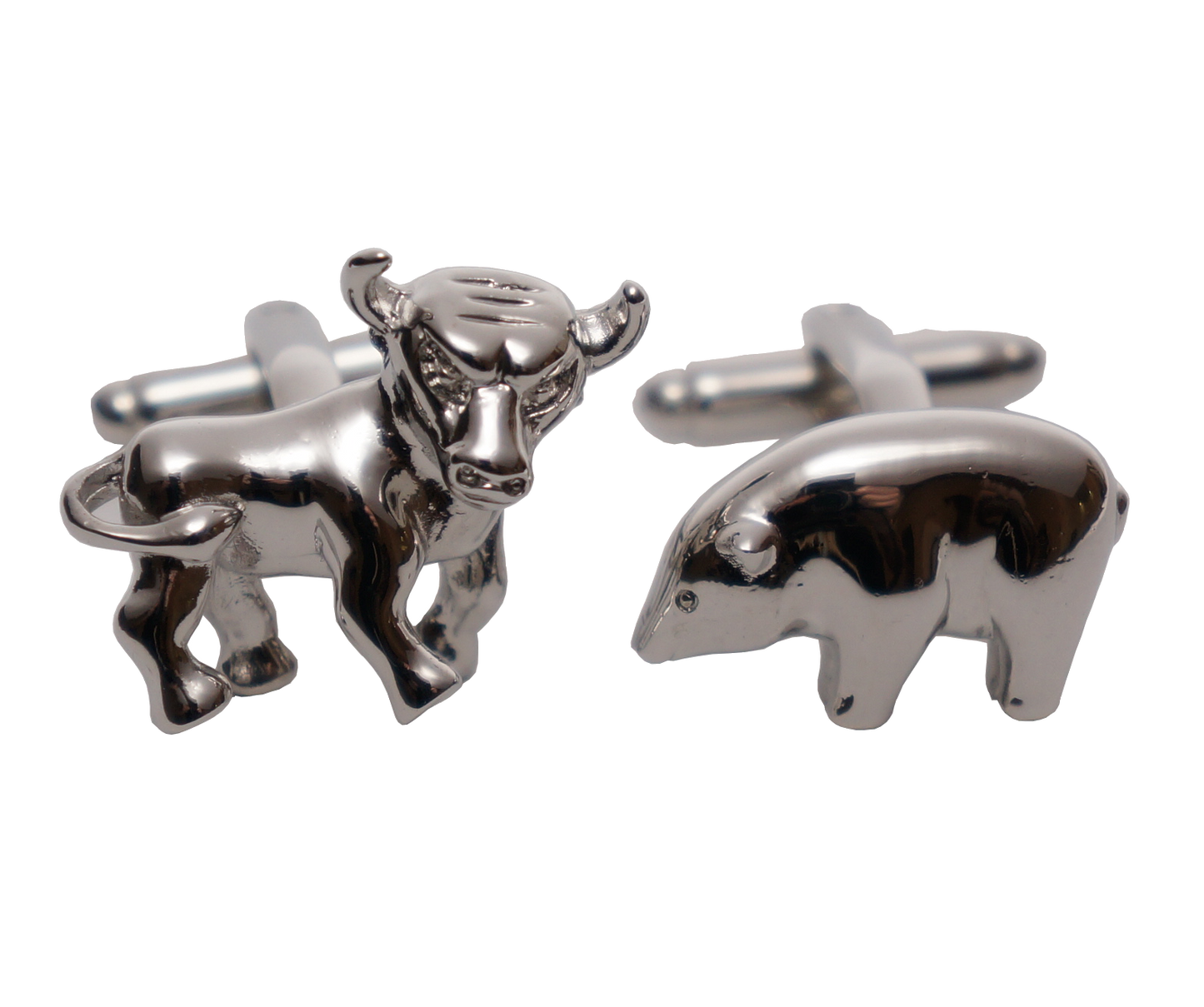 Cufflinks - Bull & Bear Silver