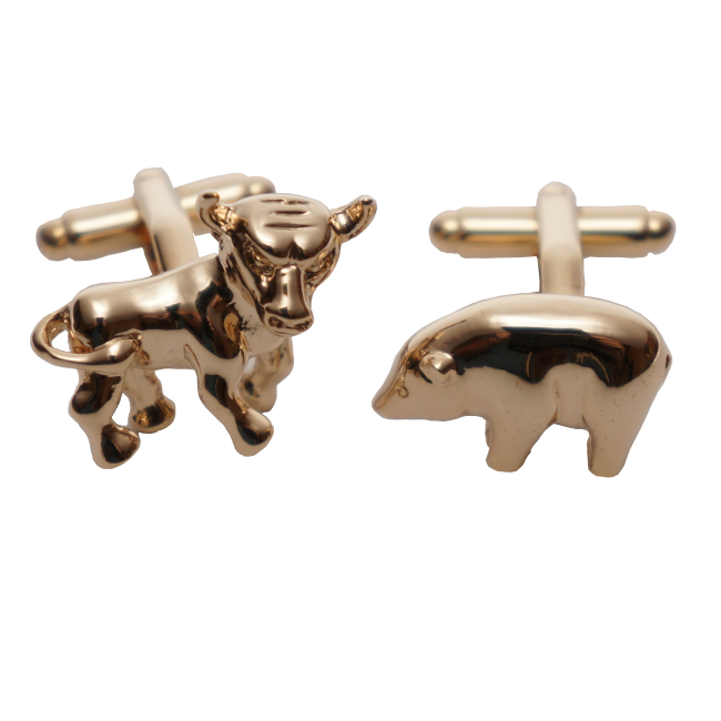 Cufflinks - Bull & Bear Gold