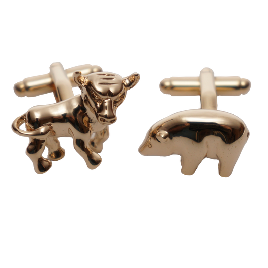 Cufflinks - Bull & Bear Gold