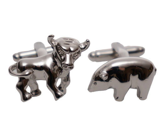 Cufflinks - Bull & Bear Silver