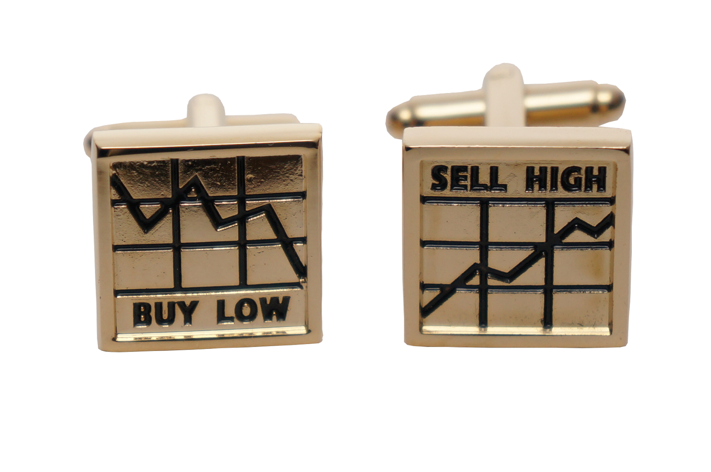 Cufflinks - Buy Low Sell High - Gold