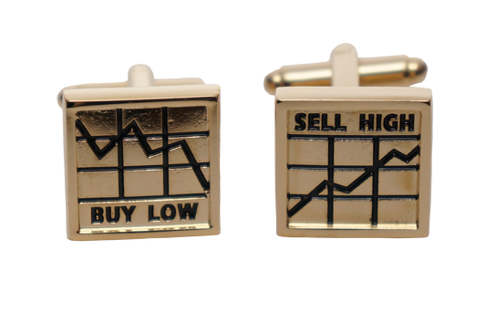 Cufflinks - Buy Low Sell High - Gold